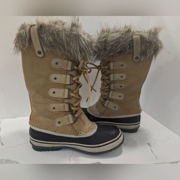 Sorel Women Joan Arctic waterproof snow winter suede leather Boot faux fur Sz  7 - Picture 9 of 12
